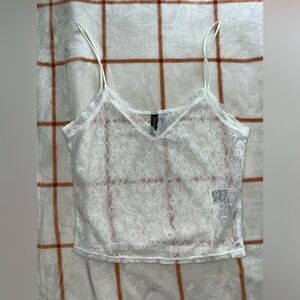 white lace tank